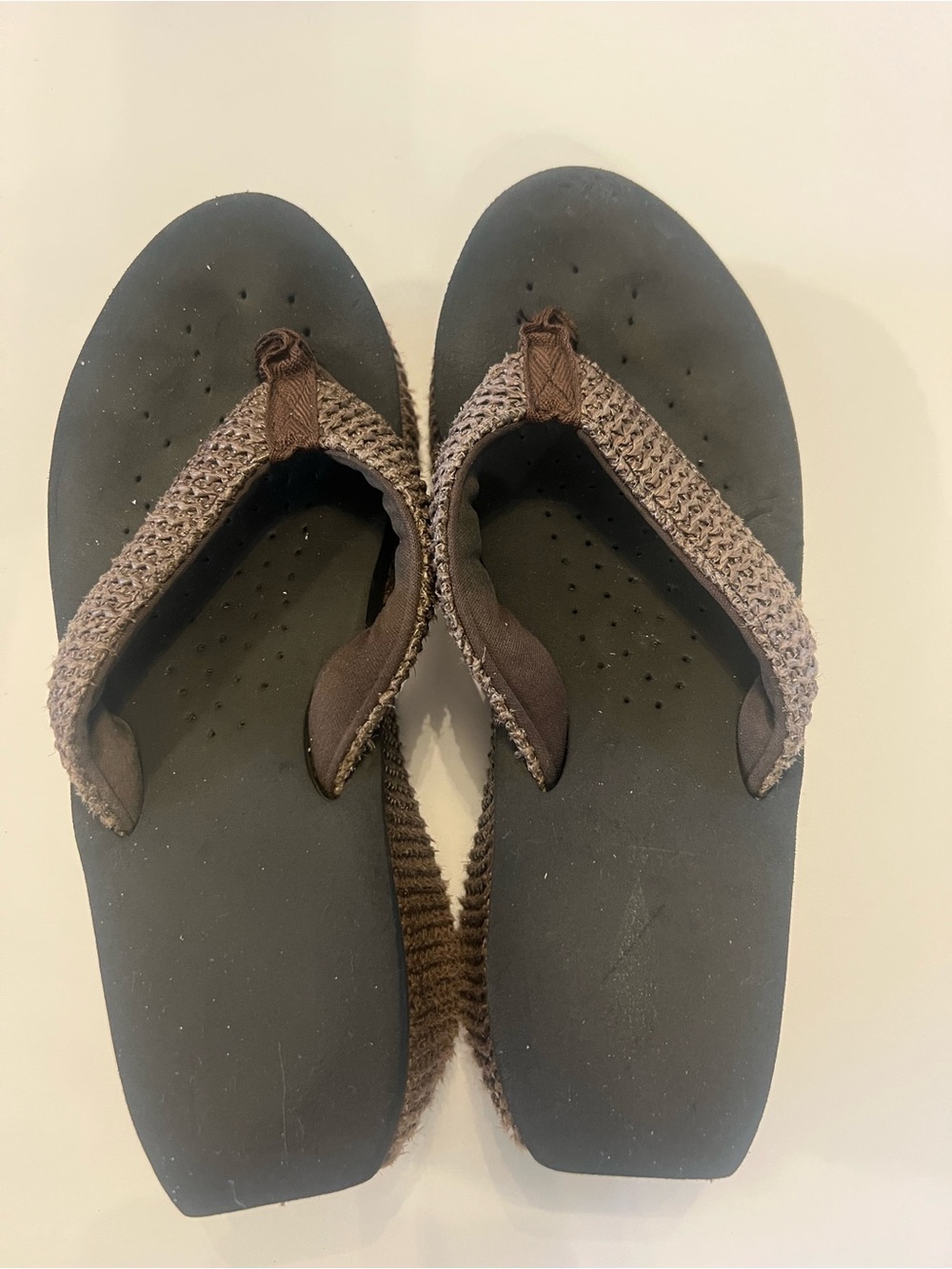 Volatile Brown Woven Strap Flip Flops